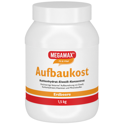 MEGAMAX Aufbaukost Erdbeere Pulver