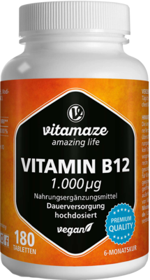 VITAMIN B12 1000 µg hochdosiert vegan Tabletten