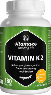 VITAMIN K2 200 µg hochdosiert vegan Tabletten