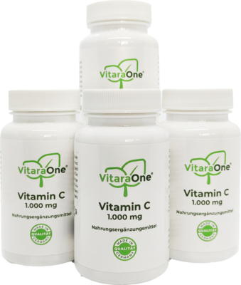 VITAMIN C 1000 mg vegan hochdosiert im 4er Set Kps