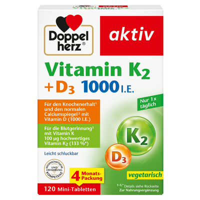 DOPPELHERZ Vitamin K2+D3 1000 I.E. Tabletten